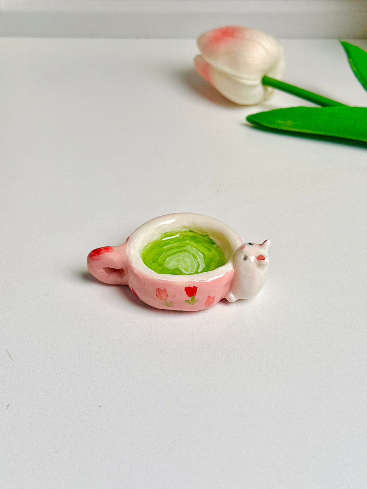 Mini Bunny Matcha Ring Holder