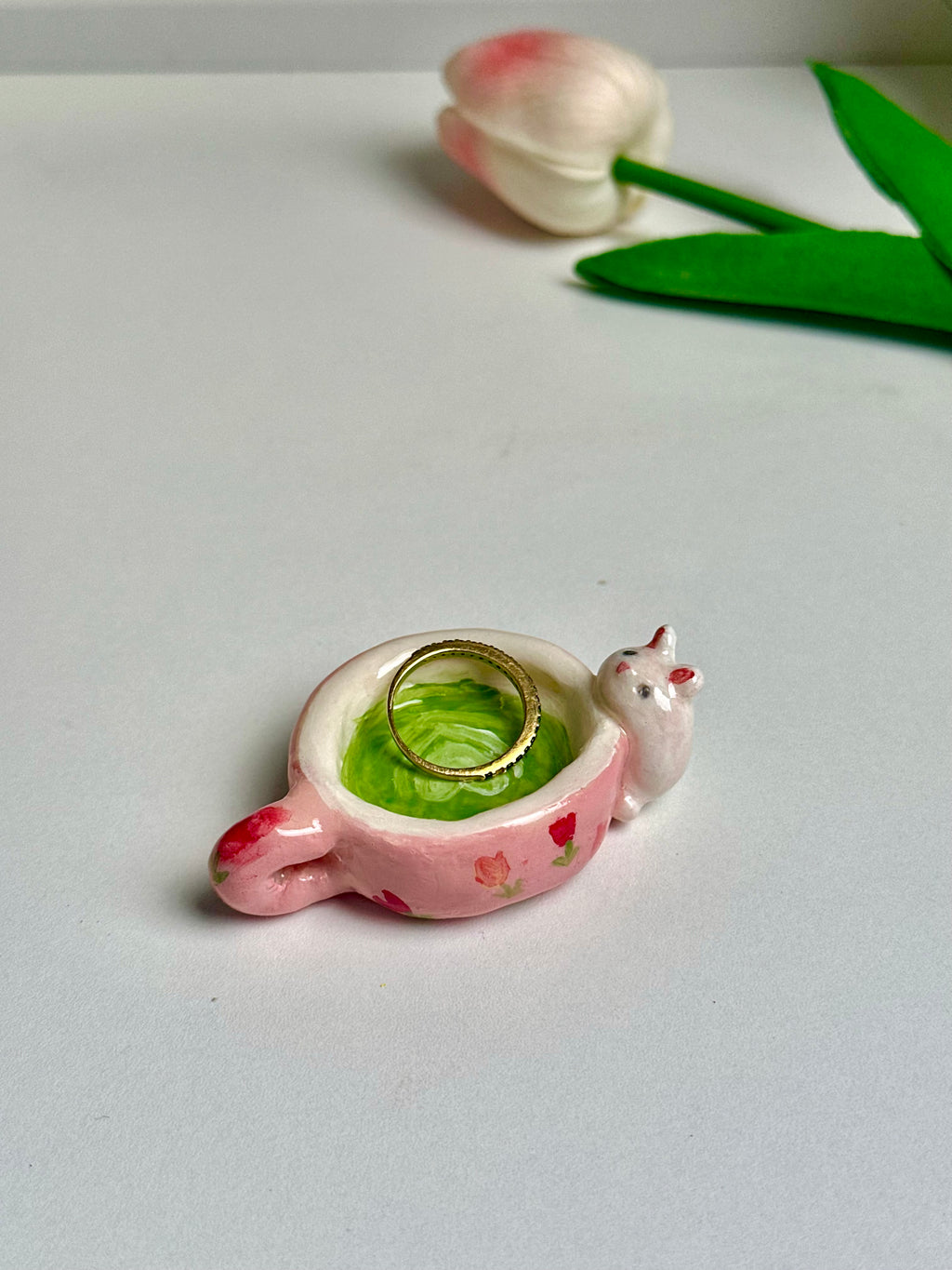 Mini Bunny Matcha Ring Holder
