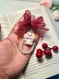 Cloud Keychain - Red/Pink Ribbon