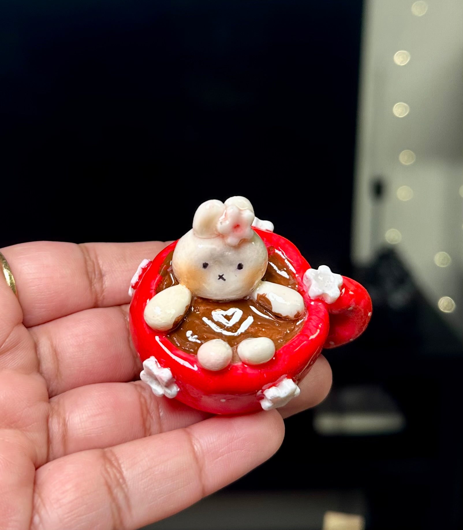 Hot Chocolate Bunny Desk Buddy