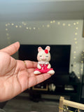 Clay mini photo holder - Snowberry Bunny Rabbit photo/card holder