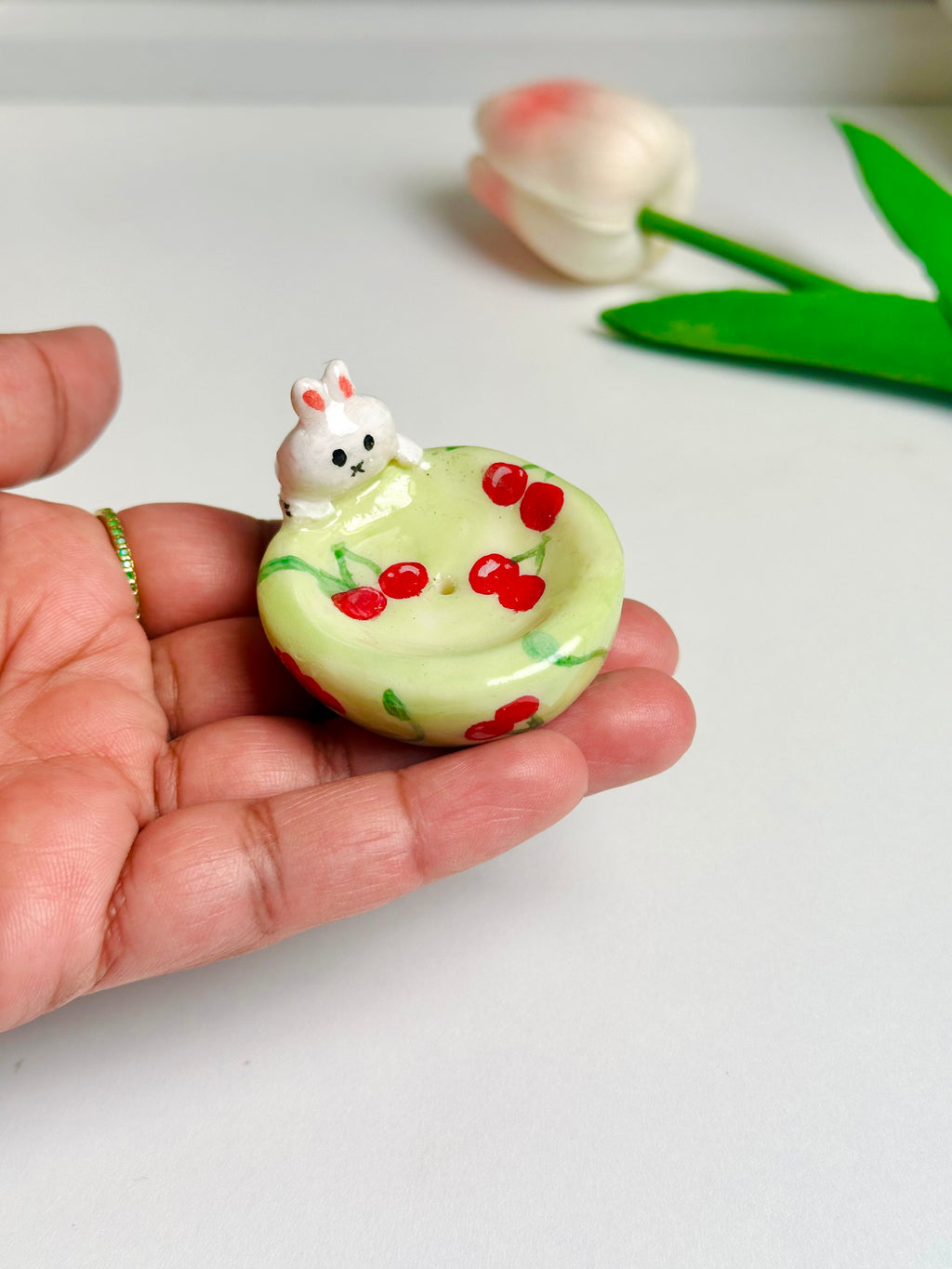 Cherry Bunny Incense Holder