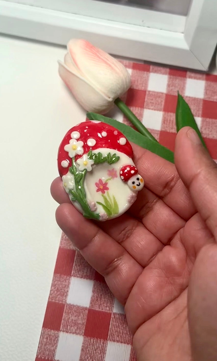 Worry Stone - Whimsical Mushroom
