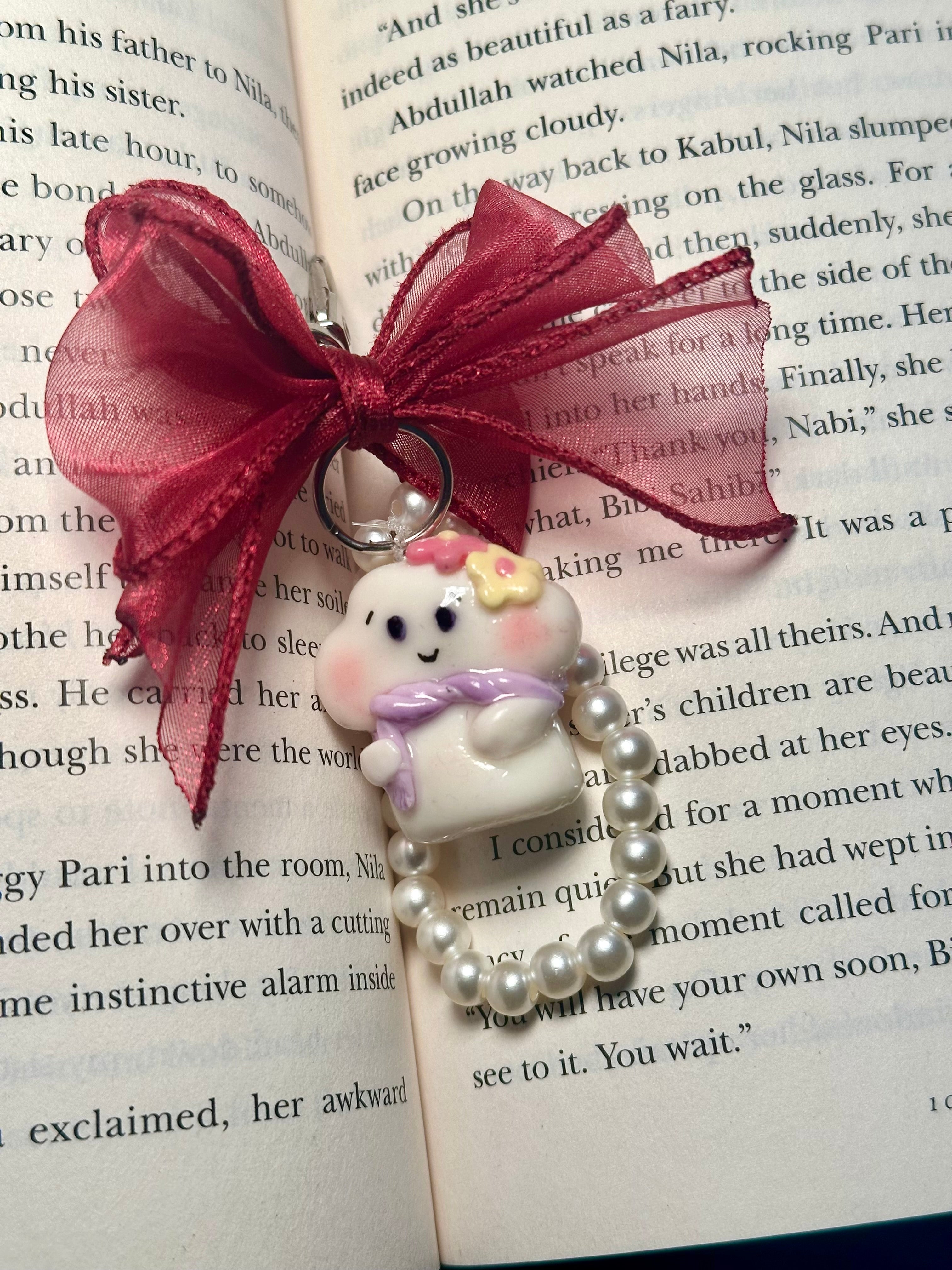 Cloud Keychain - Red/Pink Ribbon