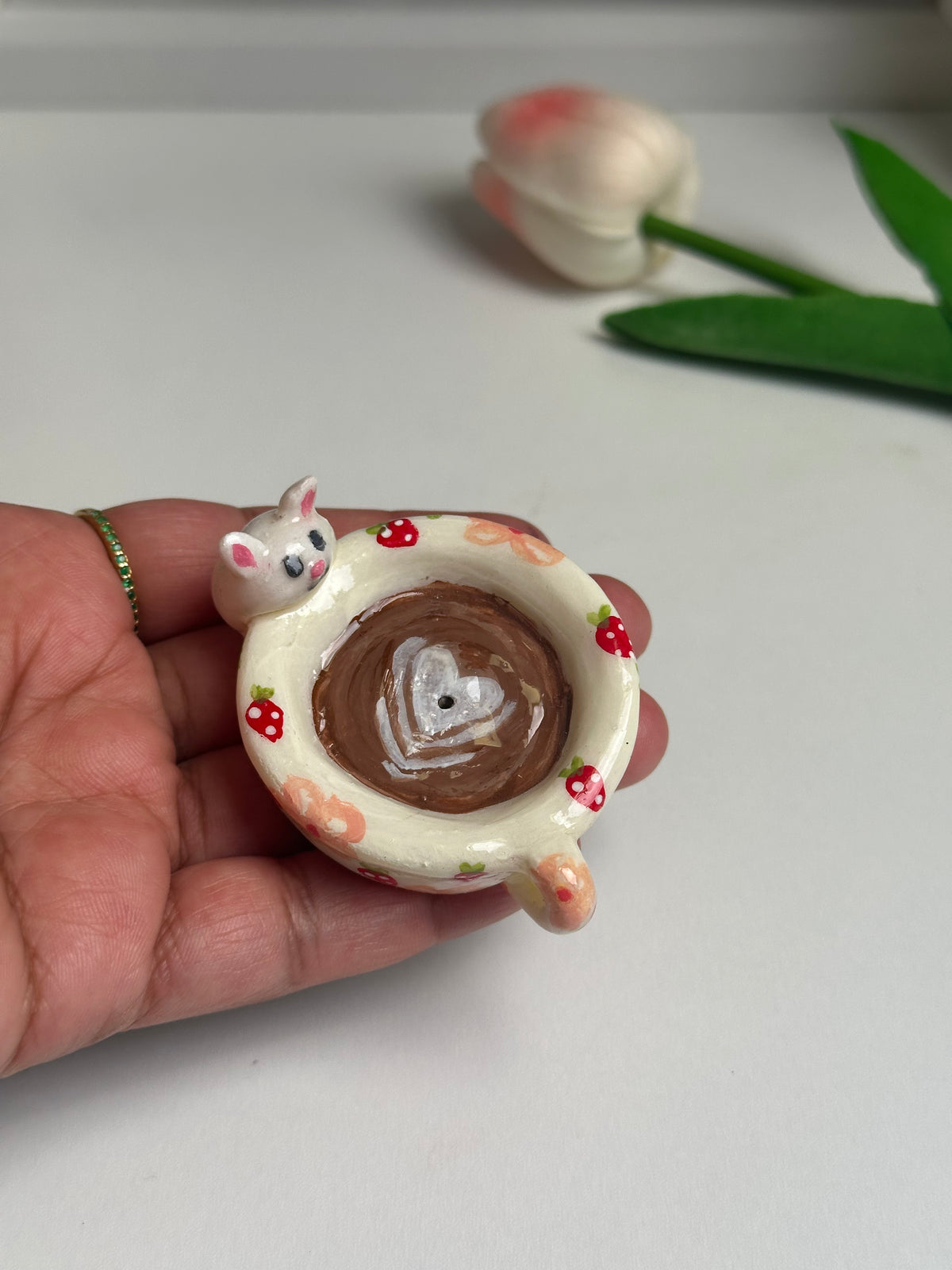 Coffee Bunny Incense Holder
