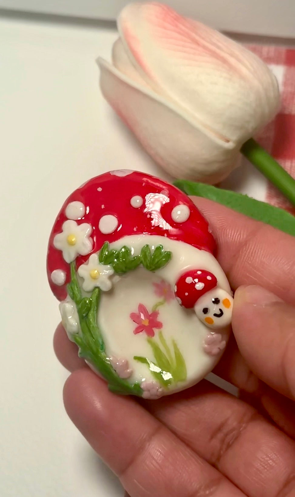 Worry Stone - Whimsical Mushroom