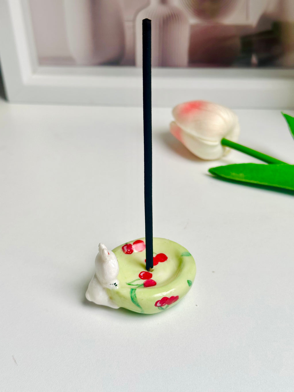 Cherry Bunny Incense Holder