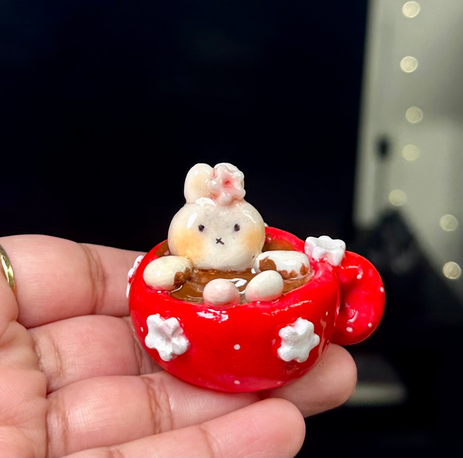 Hot Chocolate Bunny Desk Buddy