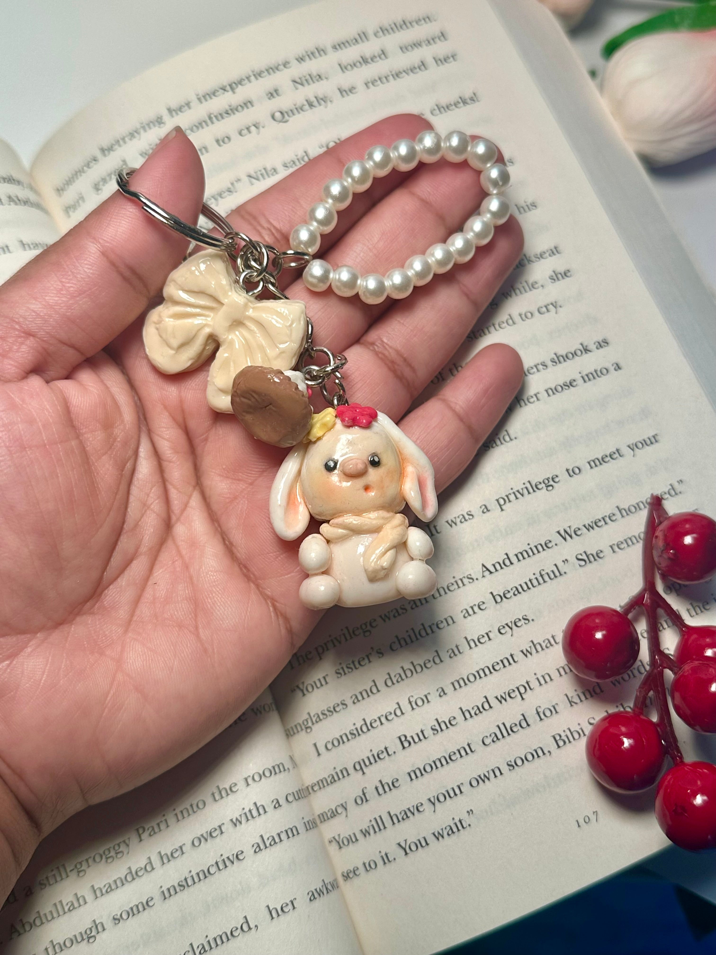 Cute Bunny Keychain - Cupcake