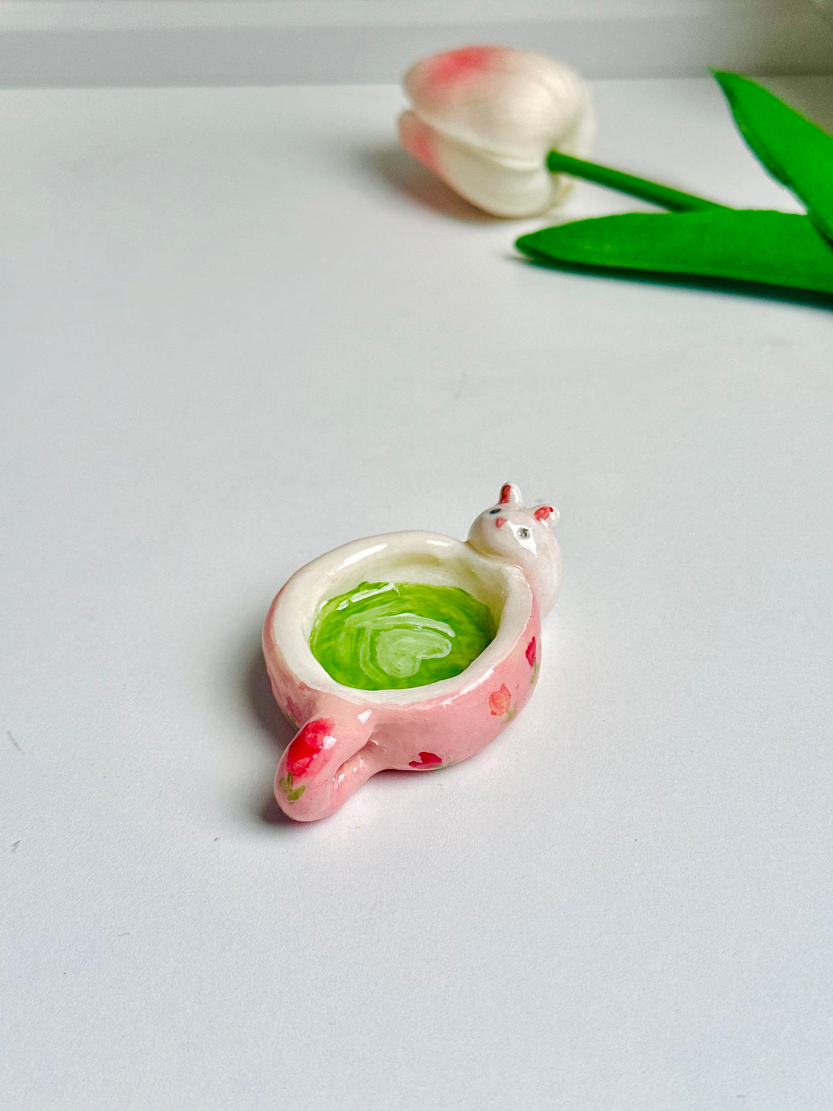 Mini Bunny Matcha Ring Holder