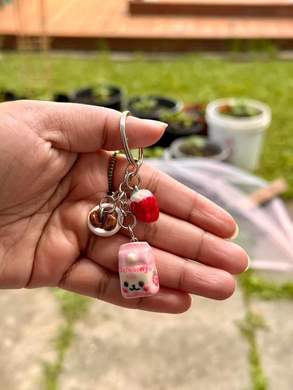 Milk Carton Keychain - Strawberry Flavor