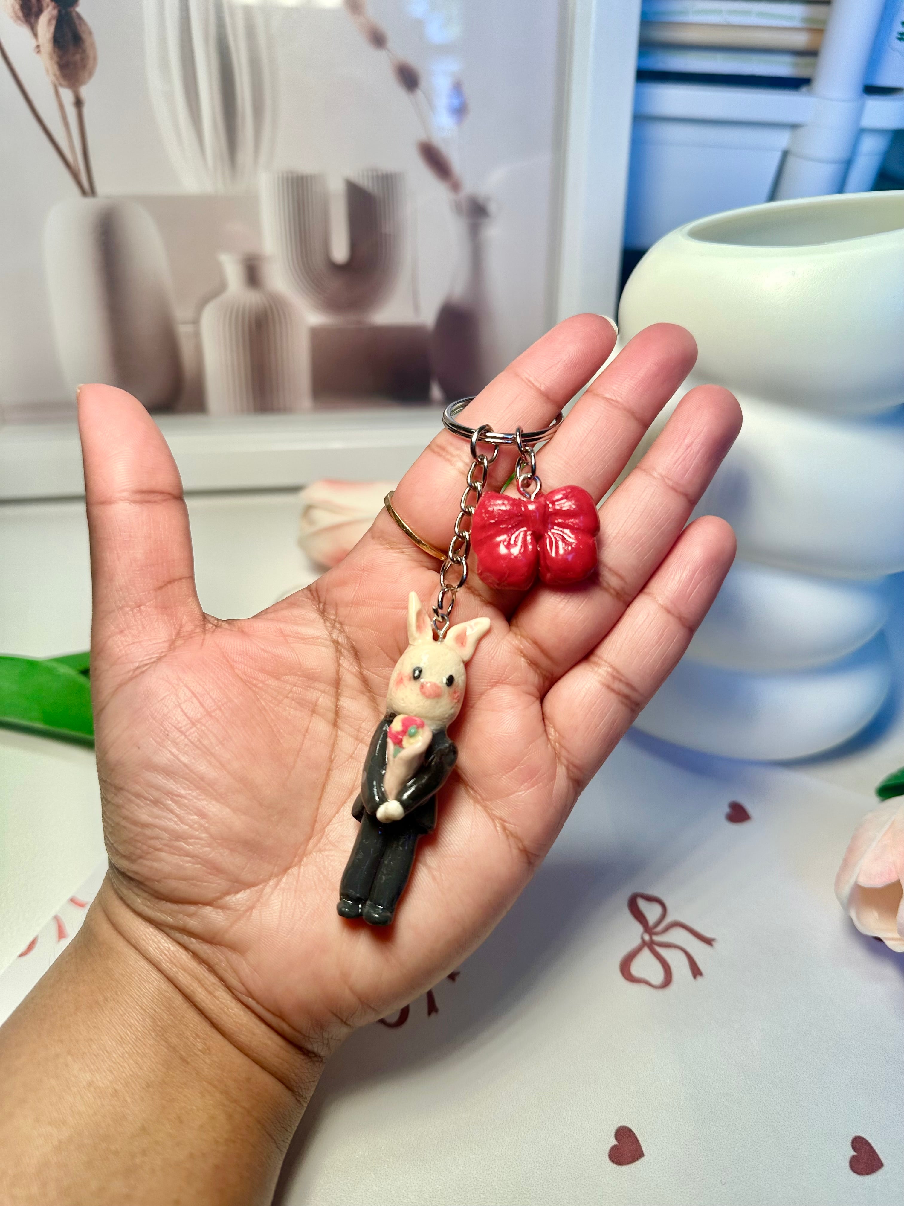 Cute Bunny Boyfriend Keychain