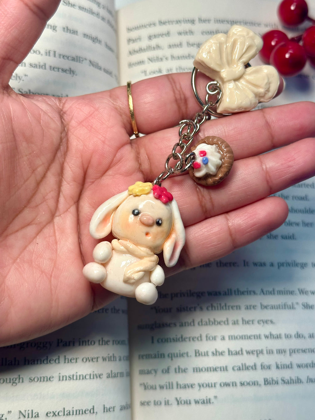 Cute Bunny Keychain - Cupcake