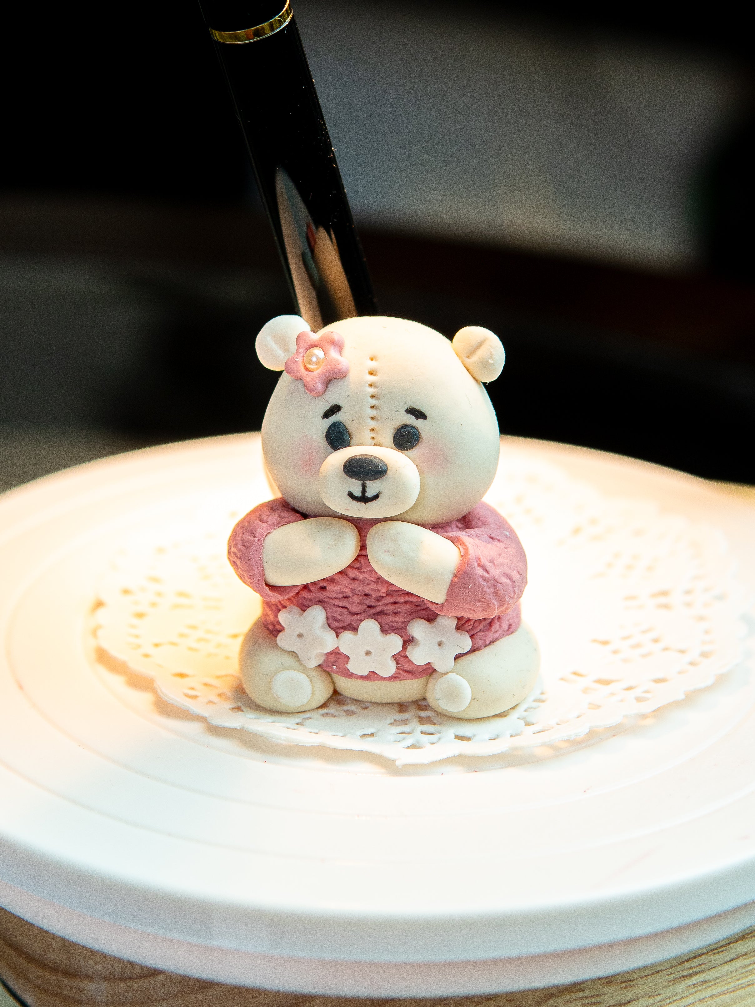 Cute Teddy Bear Pen Holder - Handmade Desk buddy / Desk Accessory 🧸✏️