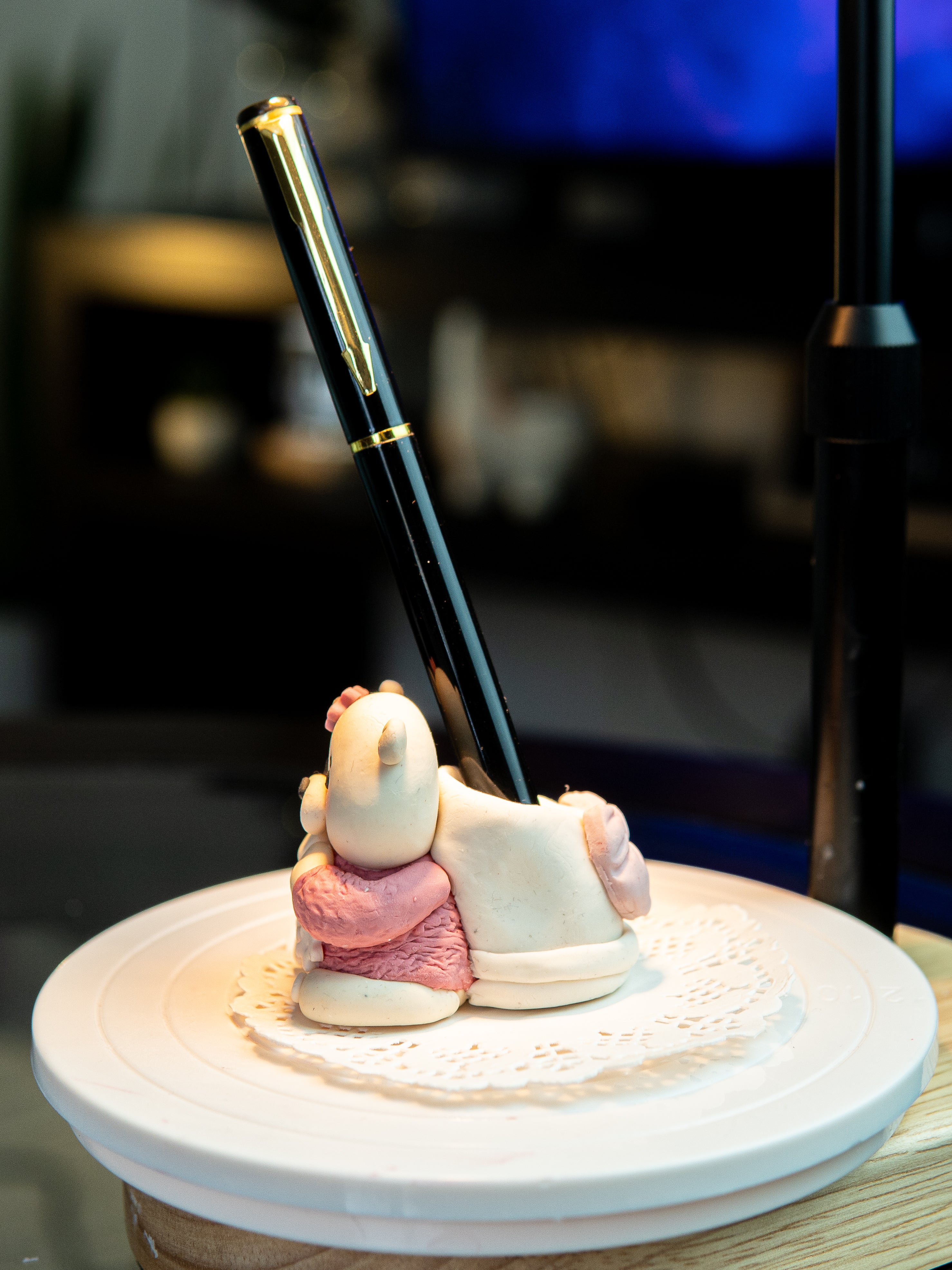 Cute Teddy Bear Pen Holder - Handmade Desk buddy / Desk Accessory 🧸✏️