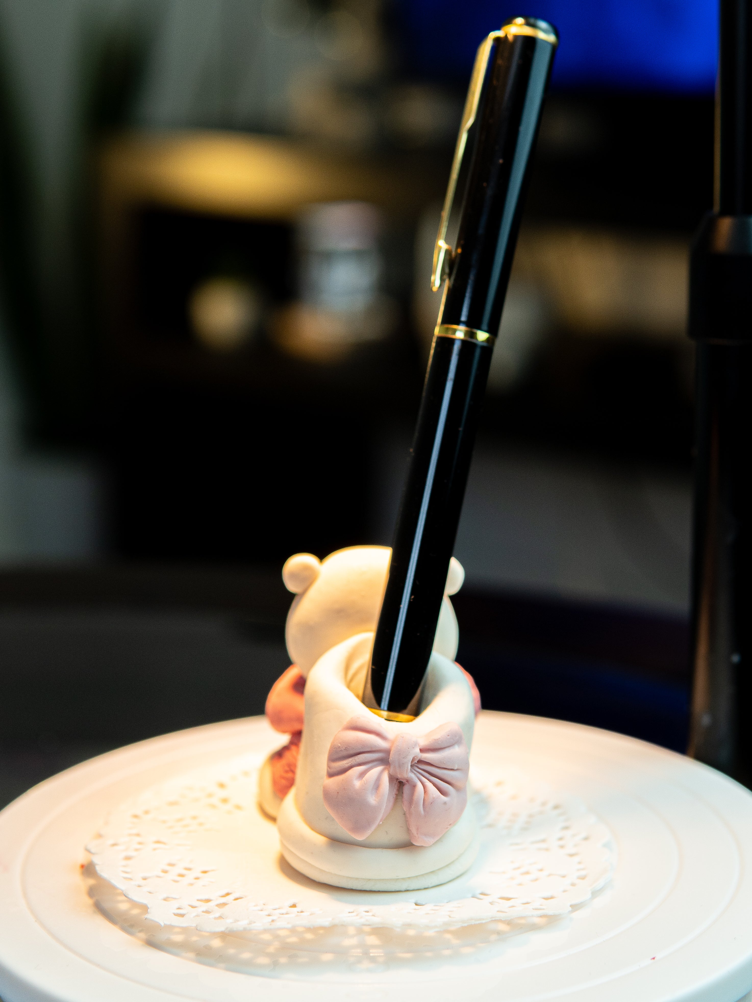 Cute Teddy Bear Pen Holder - Handmade Desk buddy / Desk Accessory 🧸✏️