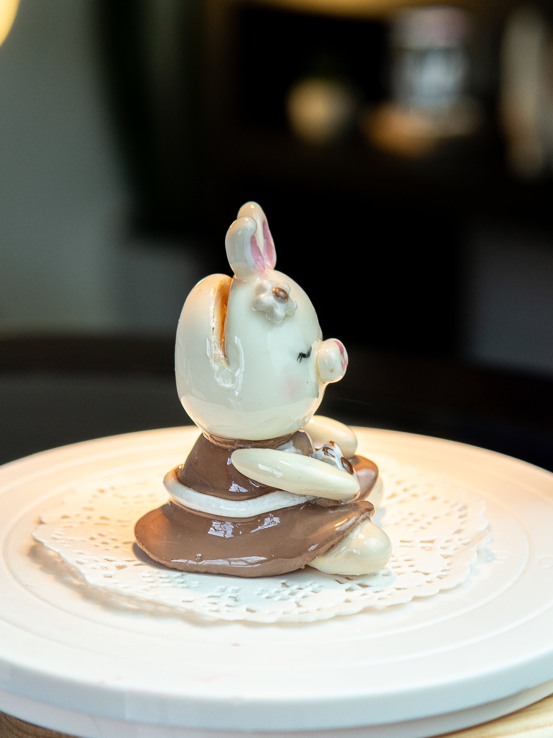 Clay mini photo holder - Cute Bunny Rabbit photo/card holder